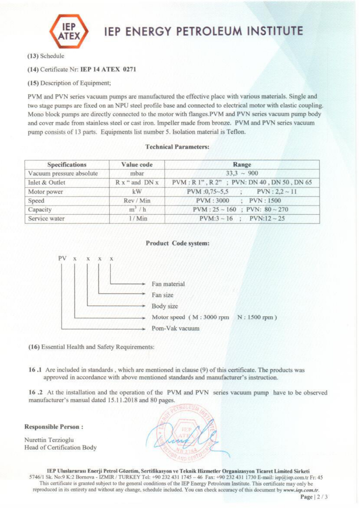 ATEX Sertifikası Sayfa 2