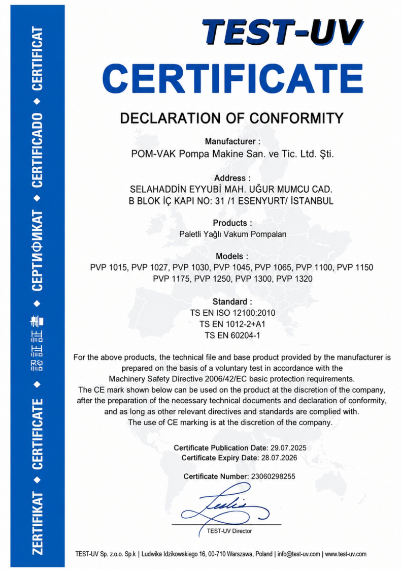 CE Certificate EN
